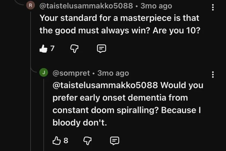 The British must be protected from the Big Sad in books otherwise they will develop early onset dementia and die. by CosmicRamen