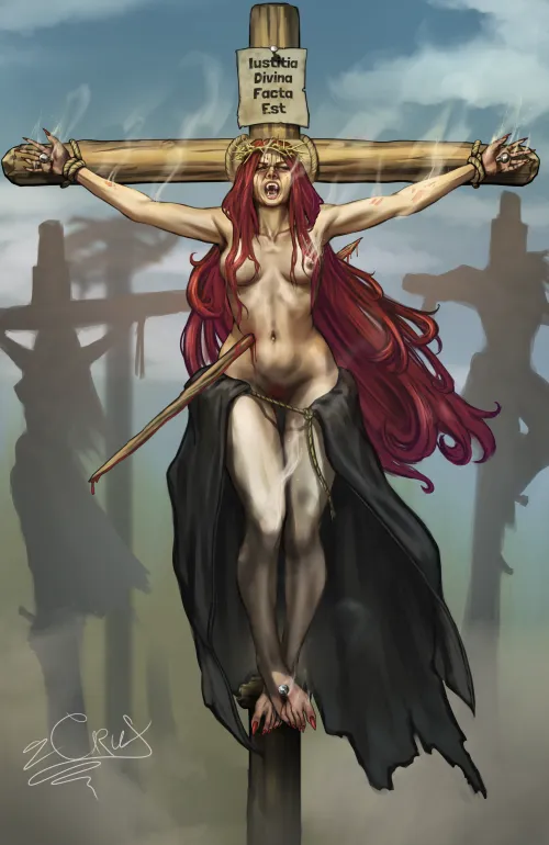 The Crucifixion of the Vampire Queen by Cruximmya