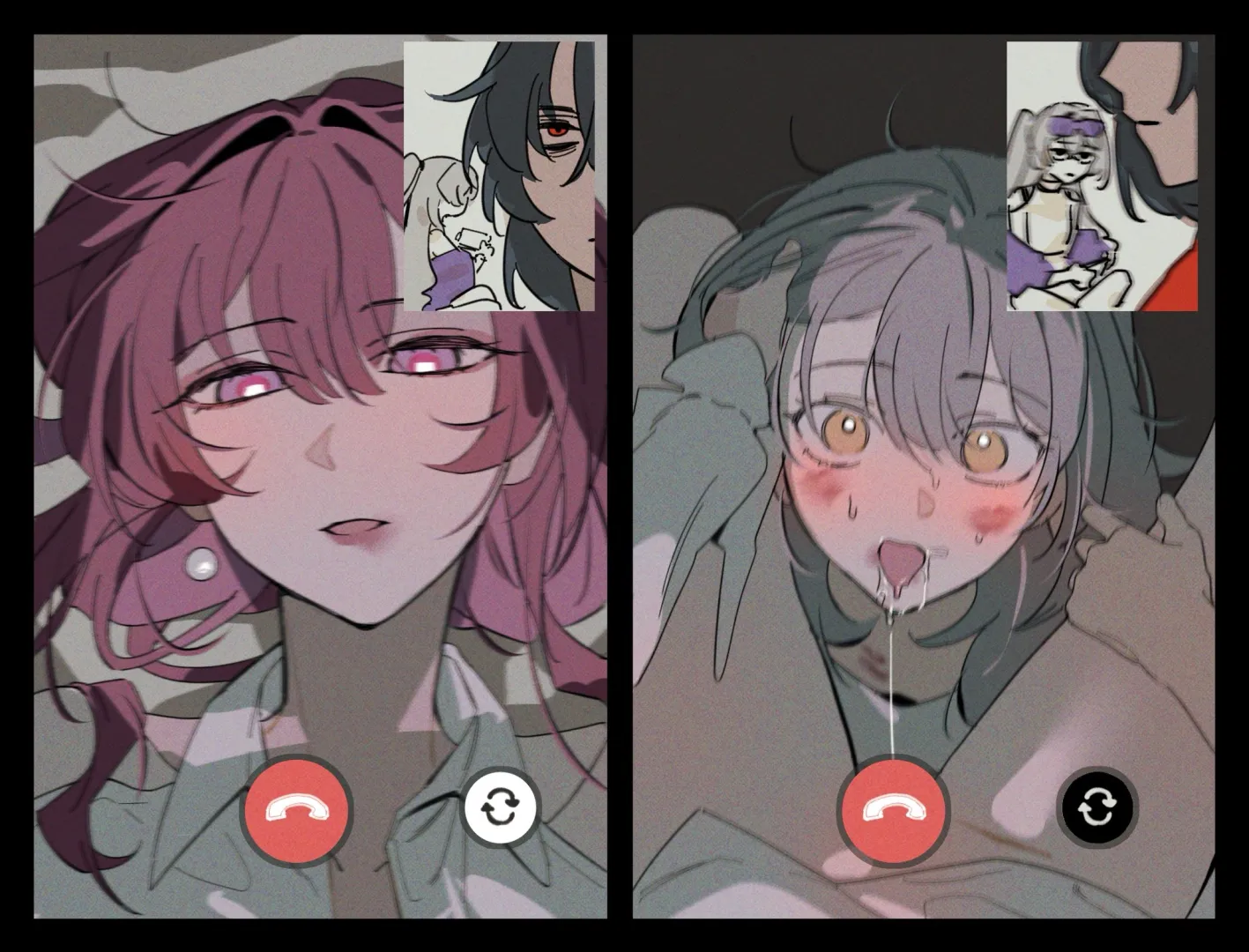 the face she makes during a call (@D0600059994959) posted by harlerogue