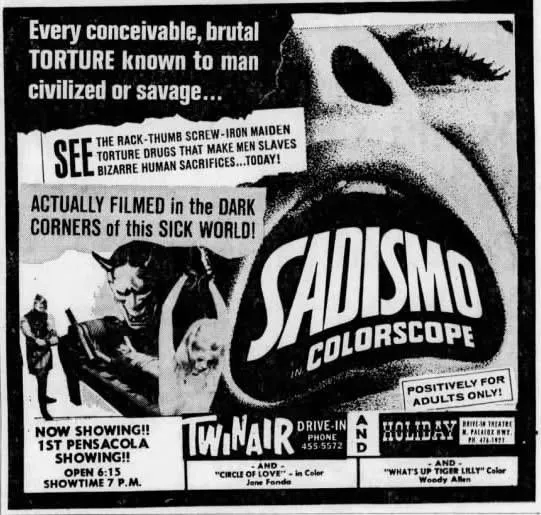 The hannya mask seen in this advertisement for Sadismo from March 1968 still eludes me. I’m guessing it’s from an earlier Japanese pinku documentary, yet no one seems to know where from: posted by Human-Tale