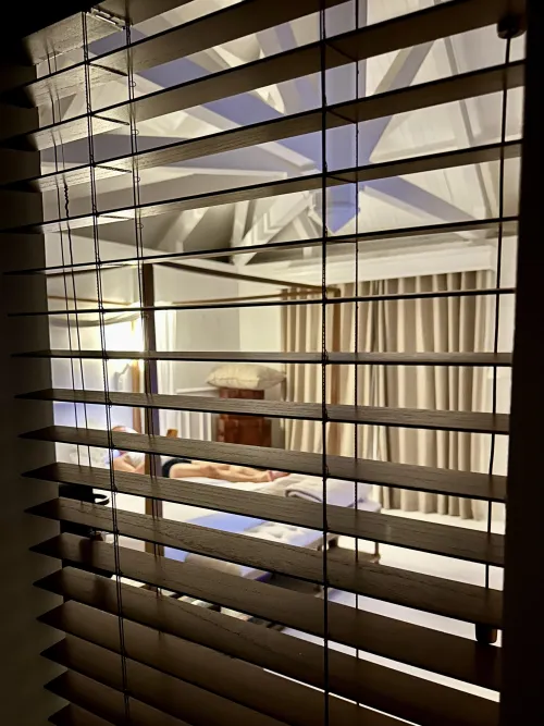 The hotel manager’s upgraded us to a suite that seems specially designed for cuck couples. Just take a look at the view from the bathroom. Cuck will quickly find his place behind these Roman blinds as soon as I bring in a hot stud. by No-Benefit3604