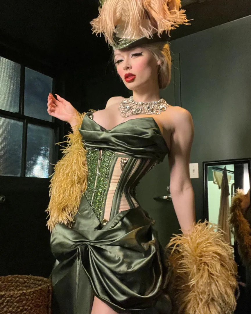 The reality is I forgot to put on shoes before my corset posted by LilChereBear