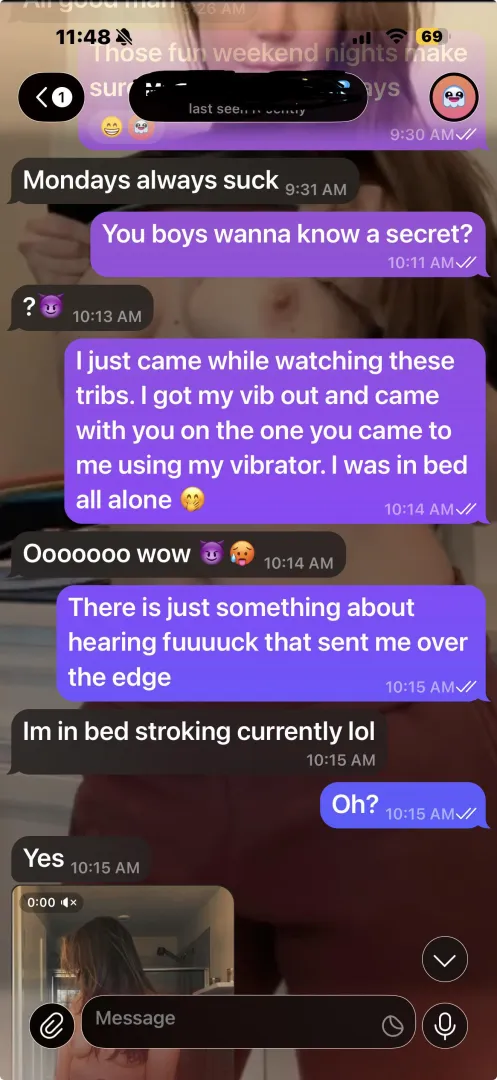 The wife letting a tele buddy know how much she enjoyed her trib the next morning. Which let to them having a private session with out me posted by showingheroff426