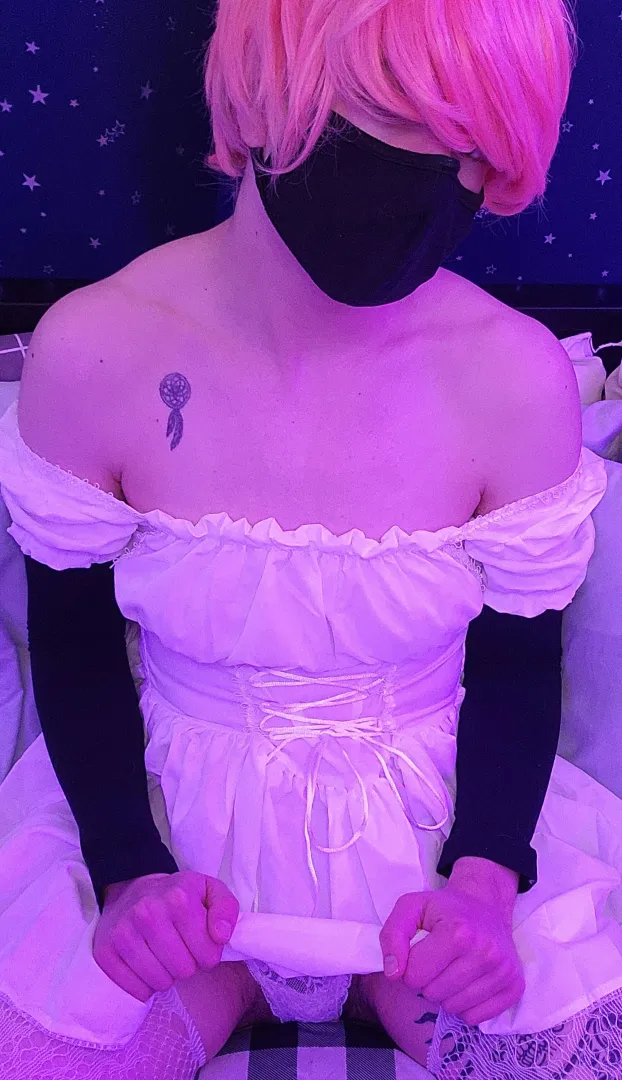 This gifted dress makes me feel like a princess; someone should defile me. posted by breakthisfakeboy