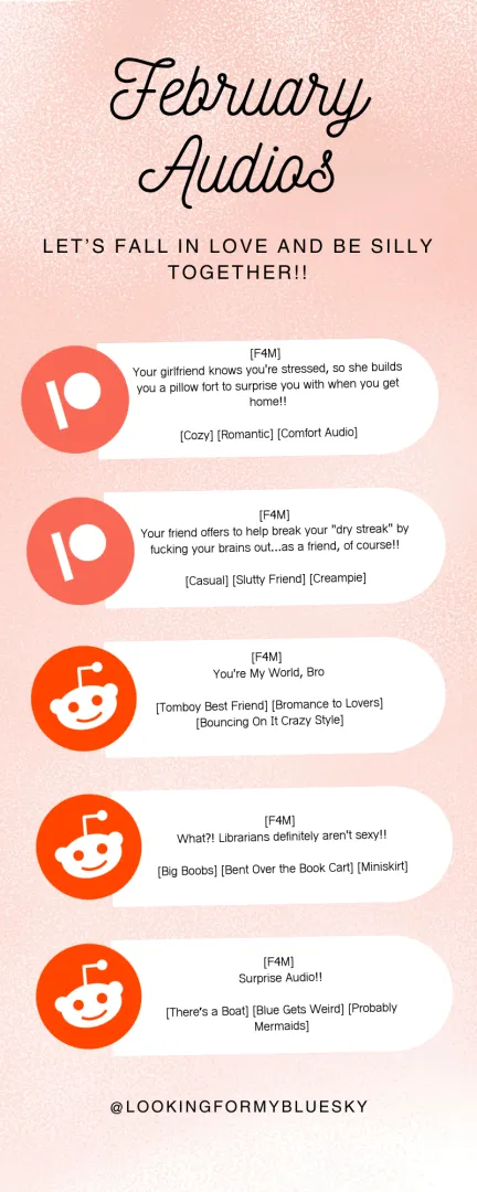 This month's audios on Patreon and Reddit!  posted by LookingForMyBlueSky