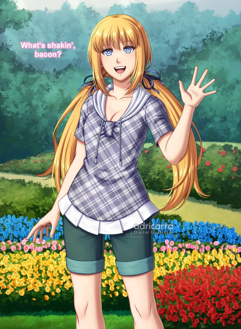 Tiffany waves hello from the Botanical Garden — Art by @adricarra posted by StarfishAtLarge