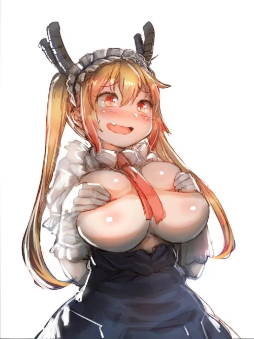 Tohru hiding her nipples - by bow (bhp) by DepartmentNo4097