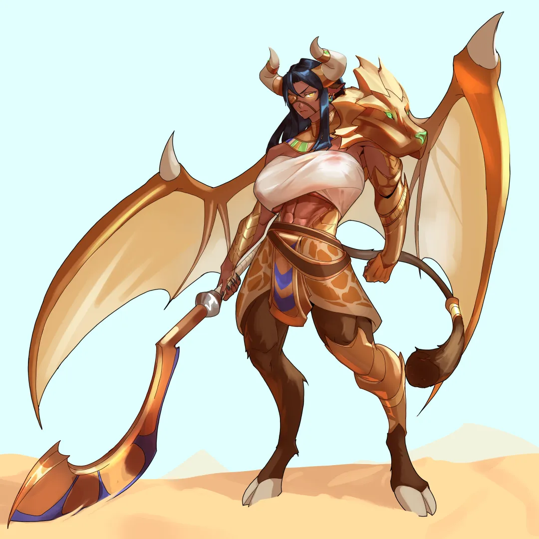 Toned Minotaur Tomboy / Commission made by me posted by Successful-Rub1963