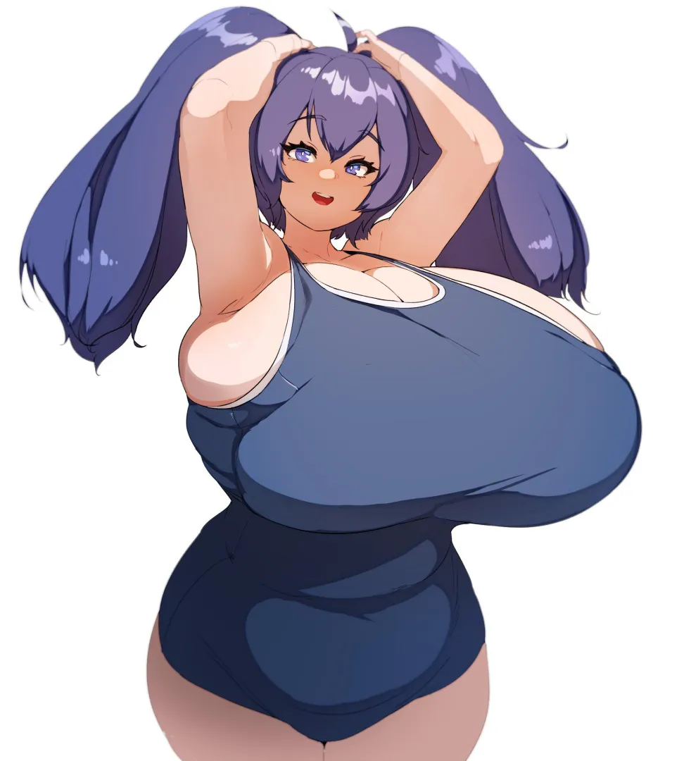 Too big for school swimsuit [NAZE] posted by bakunyuu44