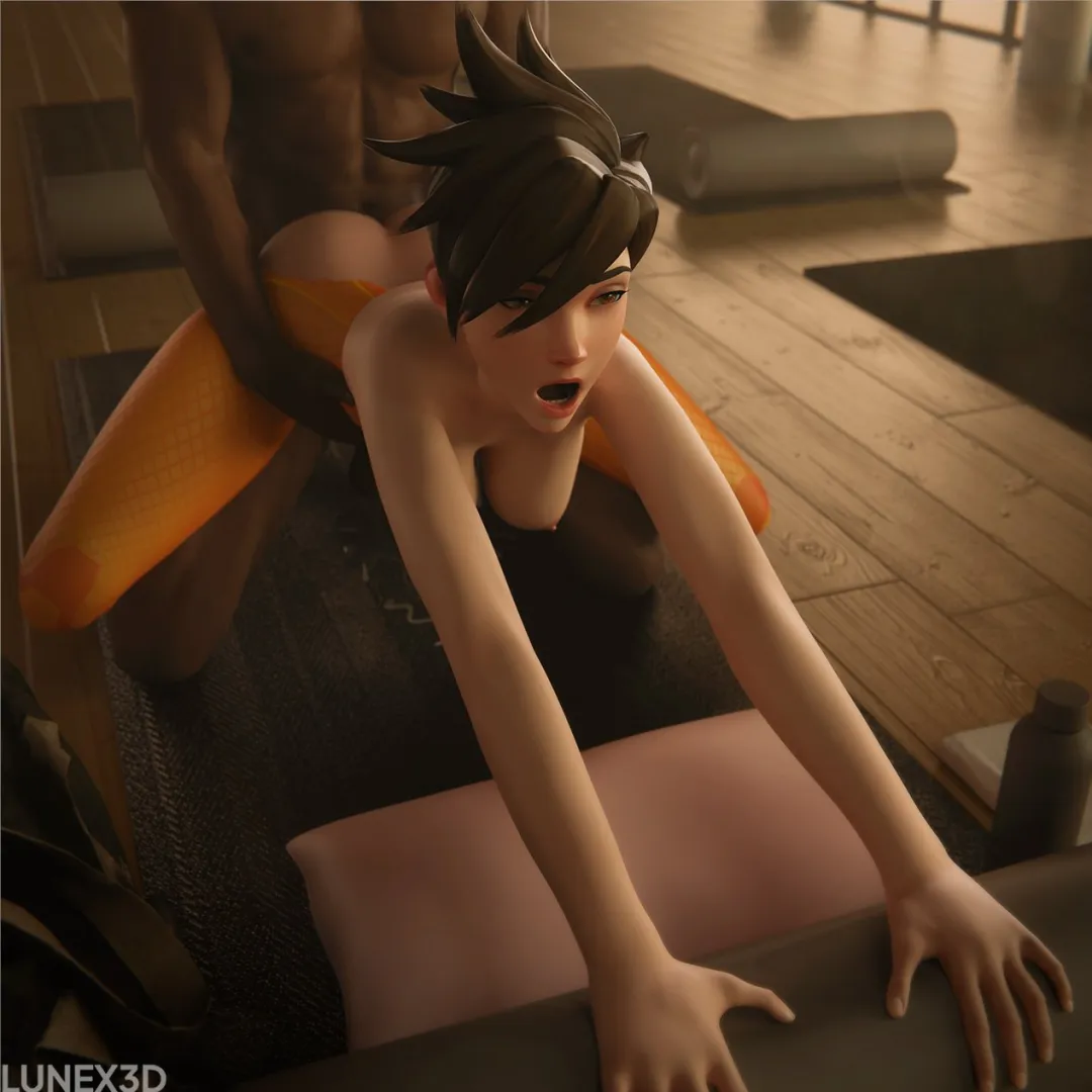 Tracer's workout (LuneX3D) [Overwatch] posted by Poke-Oji