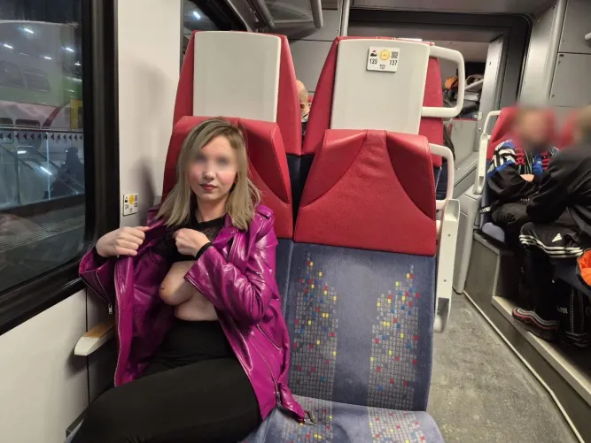 Train ride got boring so I decided to give the whole carriage a little show by Skirt_and_Sin