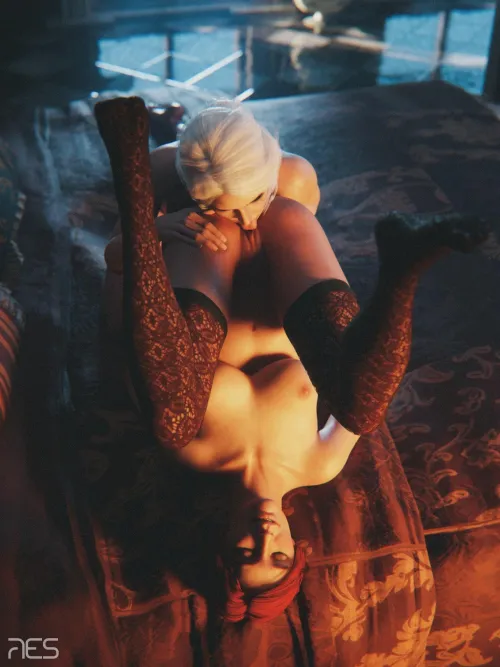 Triss Happy Because of Ciri (Res) by Cortxna