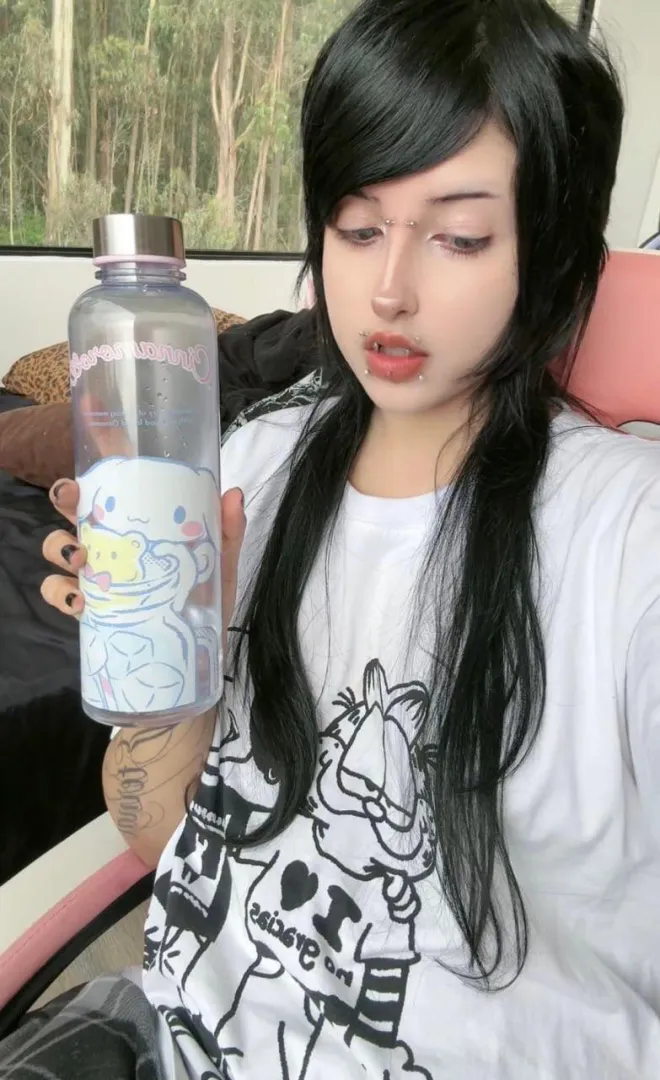 trying to drink more water so a cute water bottle should help ;p posted by gothshadoww