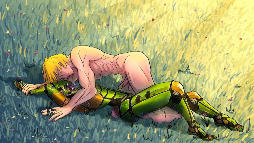 Tryst on the Lawn (nexivdessikrats) [OC] [Human, Exo] by nexivdessikrats