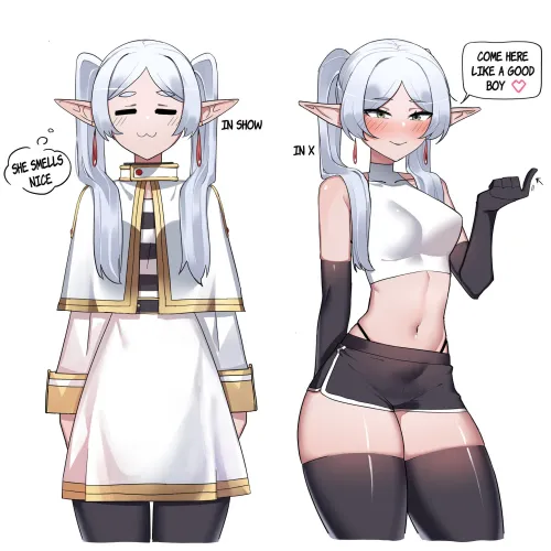 Two types of Frieren (ti_keep) by llamanatee