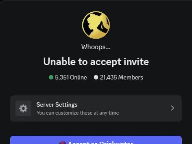 Unable to join the discord server by BlueWafflesAndCream