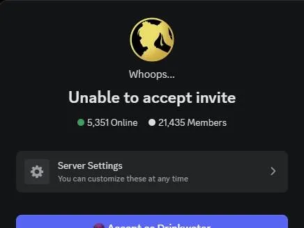 Unable to join the discord server posted by BlueWafflesAndCream