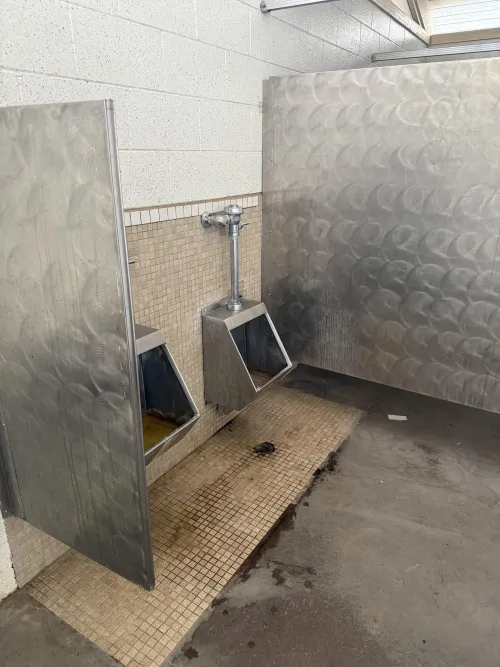 Urinals at my university, near the garden/outdoor field area. by Tight-Island-772