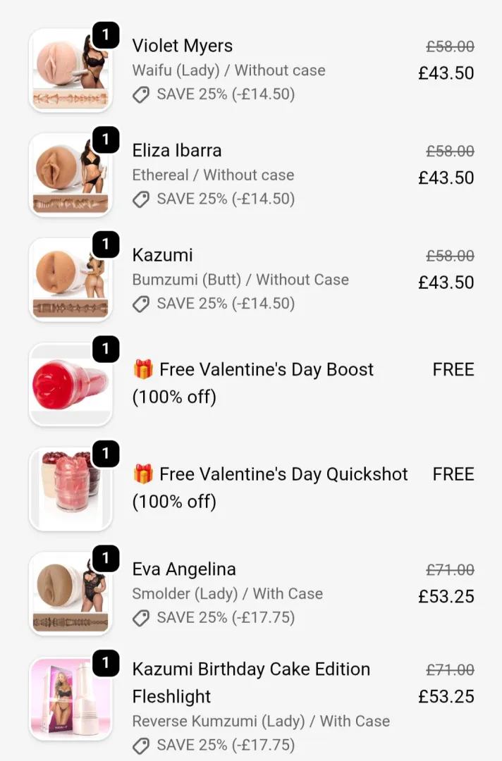 Valentines sale order posted by Lewist0170