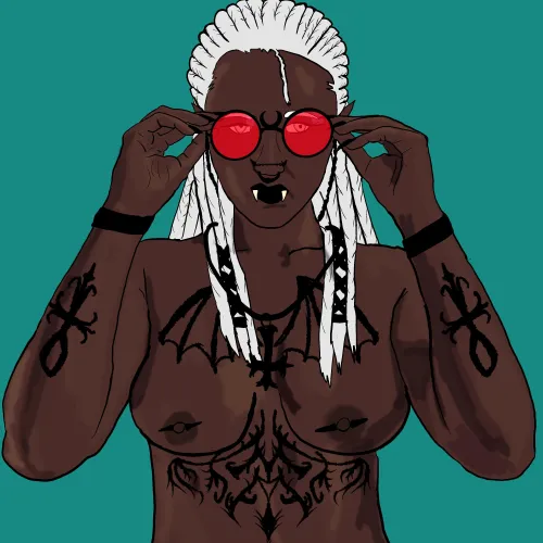 Vampire with Red Sunglasses by Me [OC] by _isaidiwasawizard_