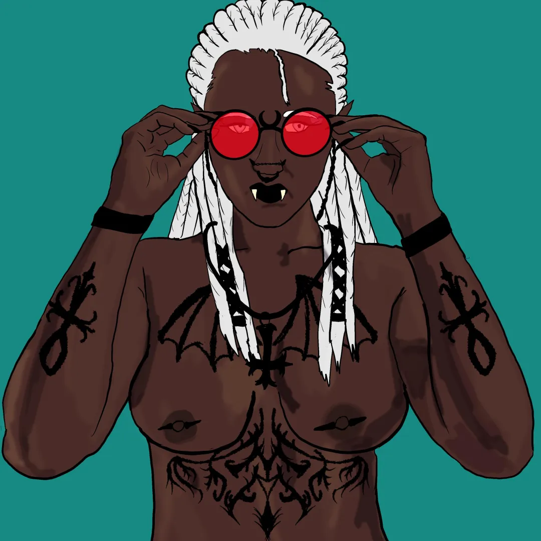 Vampire with Red Sunglasses by Me [OC] posted by _isaidiwasawizard_