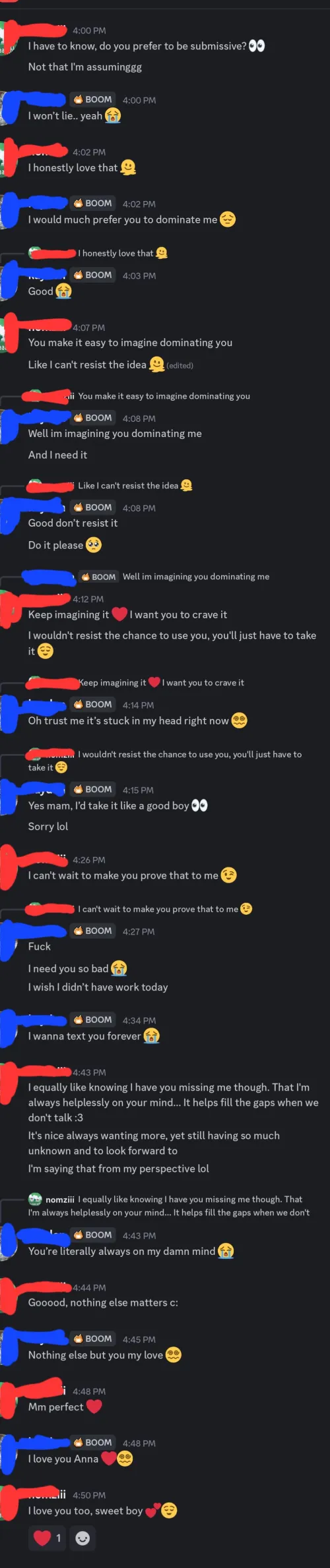 Very new to femdom... Am I doing it right (I'm the red/dom in the screenshot)? It intrigues me so much, but I've never experienced this dynamic before. I kinda love it.  by numbzilla