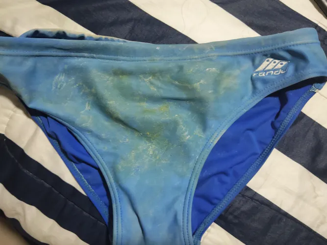 vintage 90's speedo, with lots of fun on it, it is a biological hazard, and here is it by Lycraboo