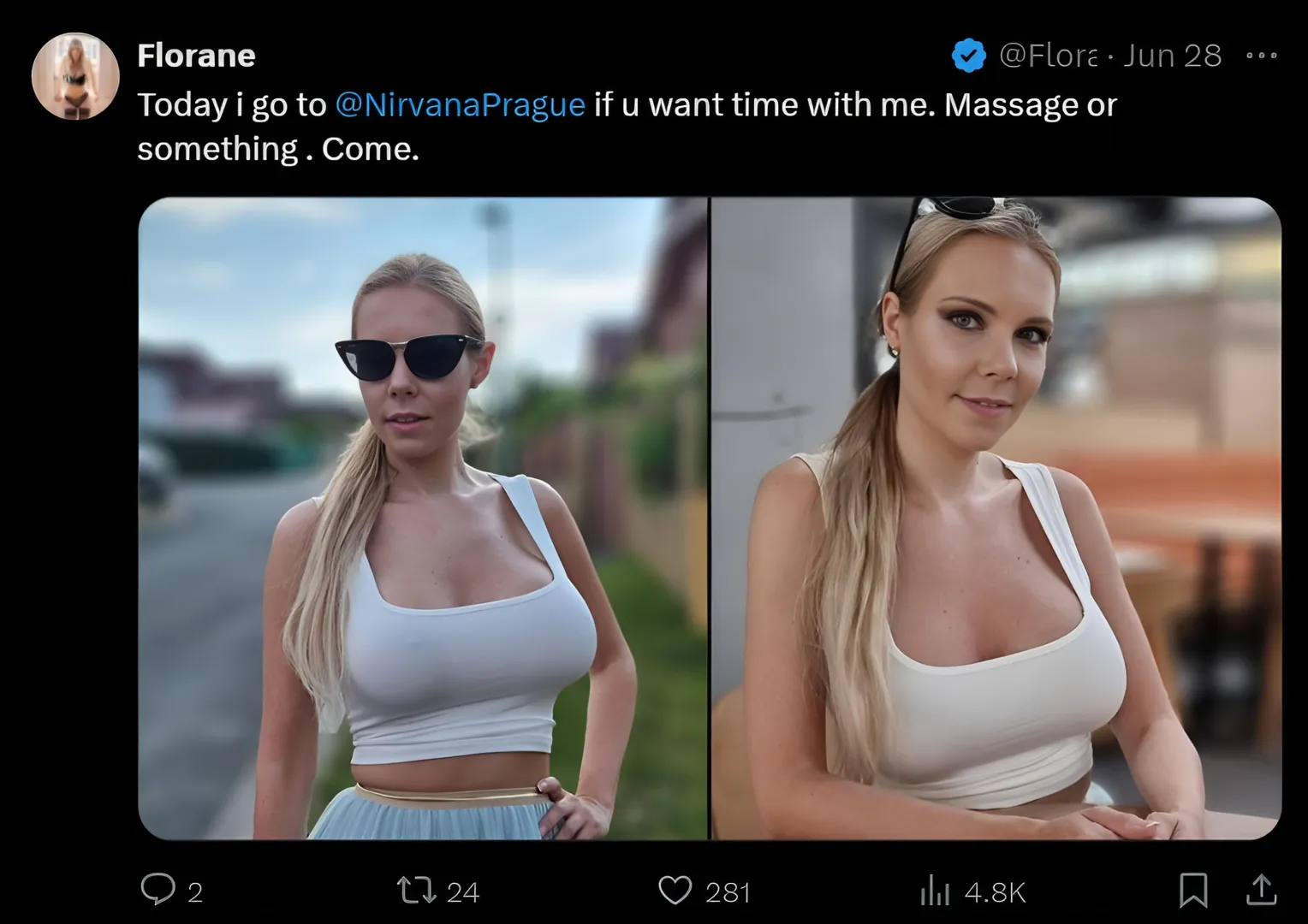 Visit Florane Russell at Nirvana Club in Prague, Czech Republic posted by xpicme