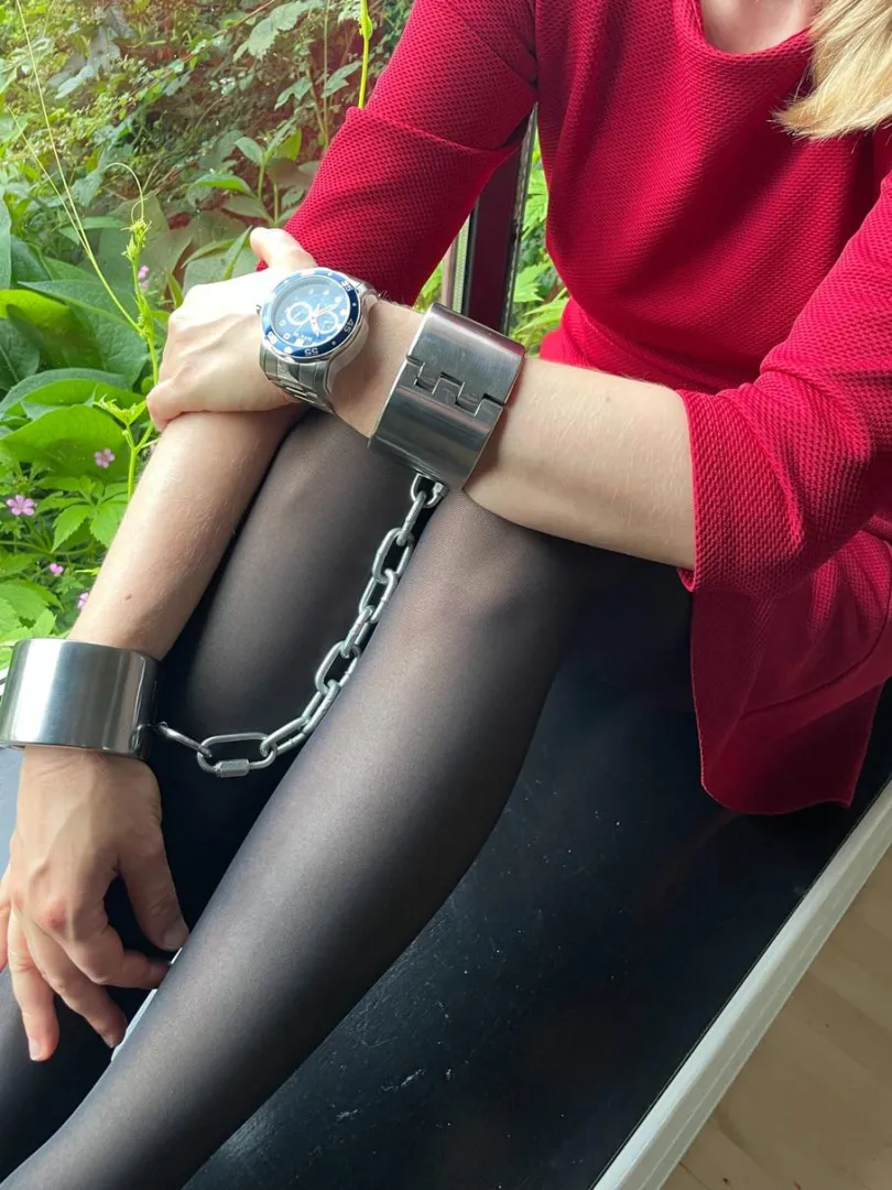 Waiting in shackles posted by JessicaShackled