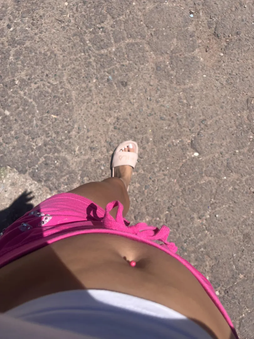 Walking around with my belly out! The neighbors don't look at me. Like you guys here. posted by QuenHanna