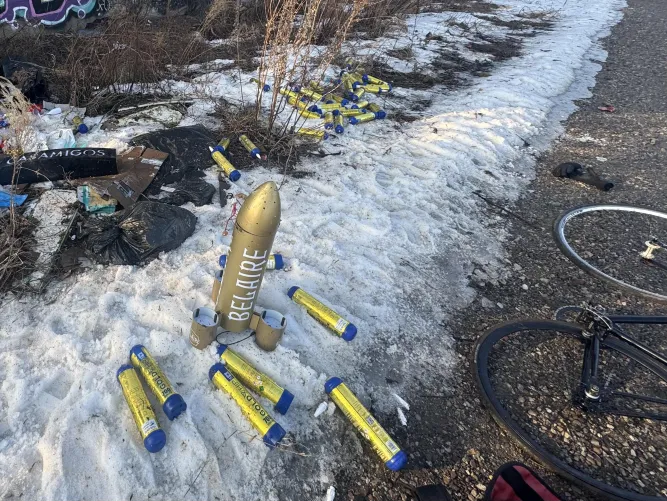 Walking the tracks home and came across about 50 gold whip tanks and about 16 of them have something in them by Illicit_Adventure