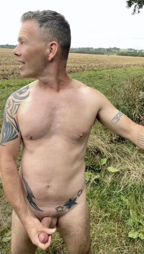 Wanking naked while the farmer watches. by Wonderful-Demand-642