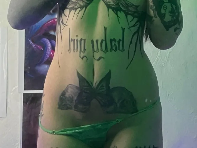 wanna lick my womb tattoo? by PlushiePetali