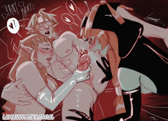 Want some too, princess? (Zelda x Midna x Link) [Lamauve] by blubambooo