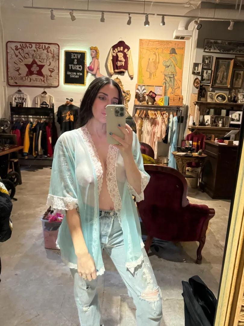 Was dared to wear this around the vintage store posted by PrettySadieReed