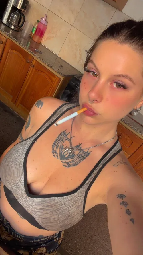 Watching me smoke in my gym fit… does that make you feel weak or obedient? by Zowii222