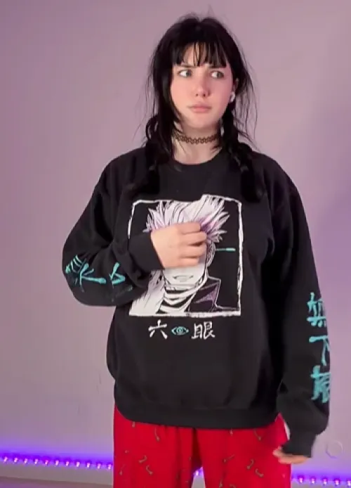 Wearing a gojo hoodie means you can't touch me ;3 by Gothlanie