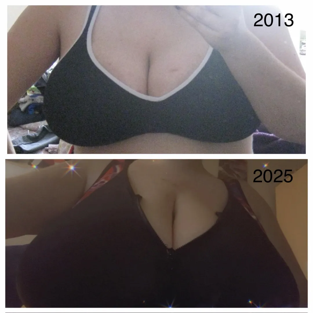 Wearing a sports bra then vs now! posted by bustybibabe92