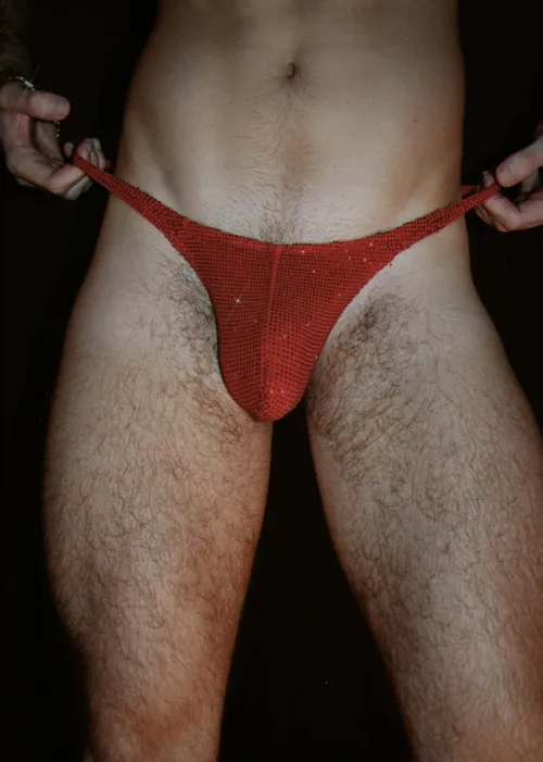 Wearing a thong to make sure you can see all the hair on my legs by MysteryManOF