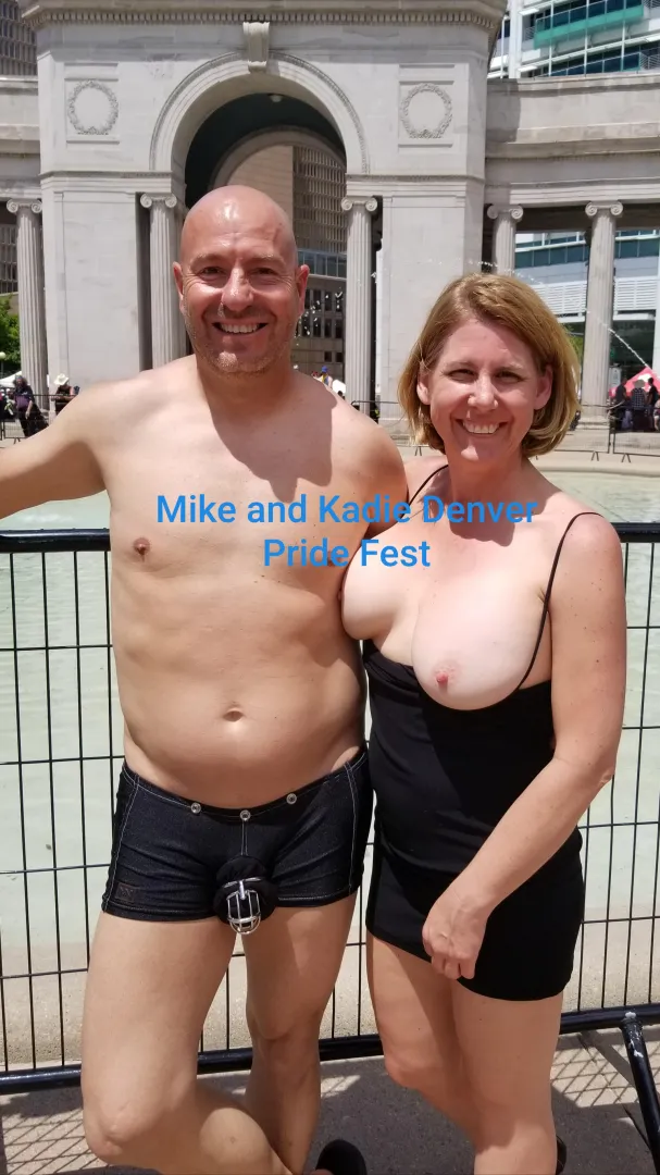 Wearing Chastity at Denver Pride for all to see in public posted by ChastityCouple21