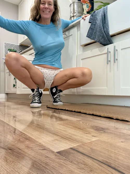 Wearing chucks around the house...because they're the best.  59yo. by Mrseviemae