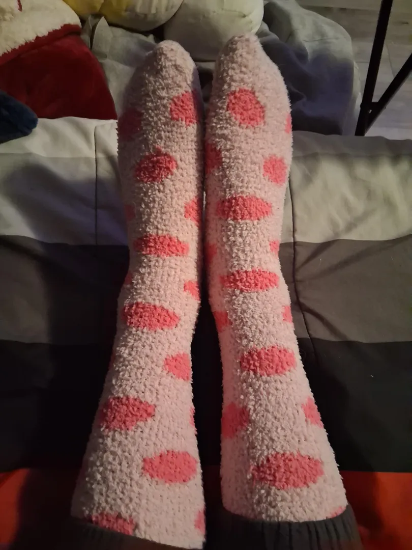 Wearing my aunts pink fuzzy socks posted by Motor_Current7114