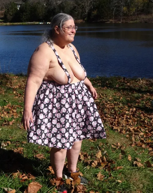 Wearing my new dress in the sun by LovelyFatWife