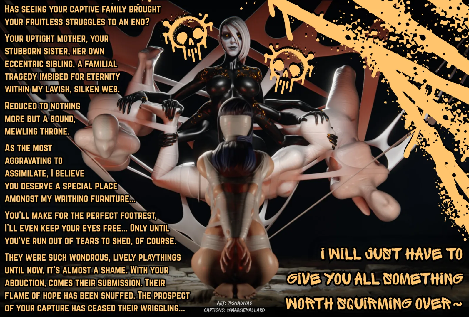 Webbed up women~ [Lezdom] [3D] [Noncon] [Webs] [Bondage] [Bound] [LOL] [Credits in Caption] posted by MarcieMallardAgain