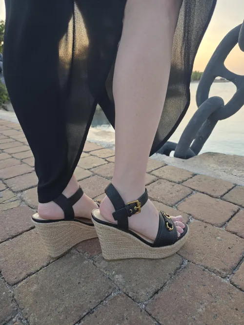 Wedges & sheer dresses by soleblossom2