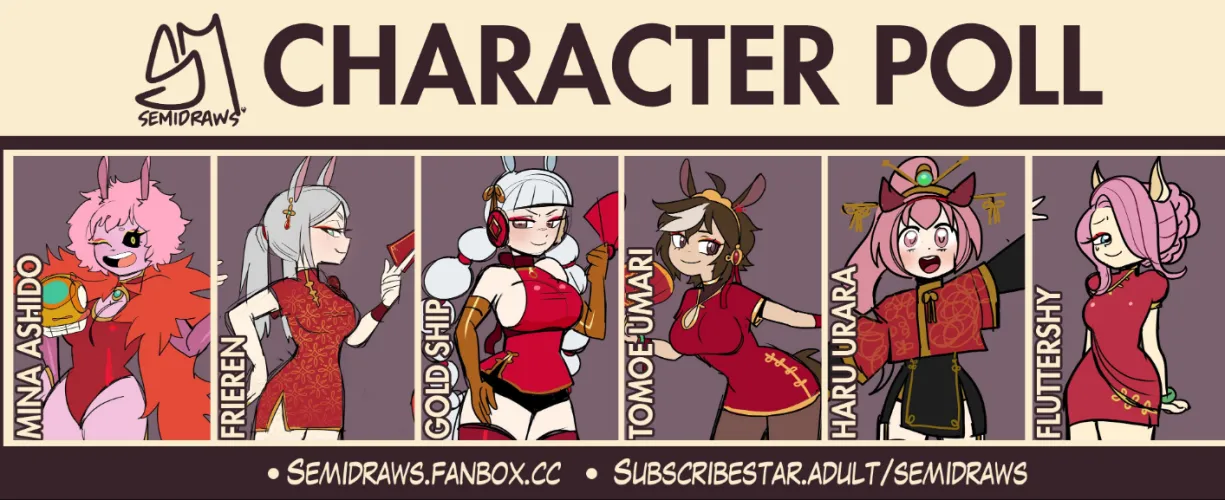 Welcome to the first character poll of the year, inspired by the Chinese New Year and fueled by fire, speed, and pure waifu energy. by Fair_Championship471