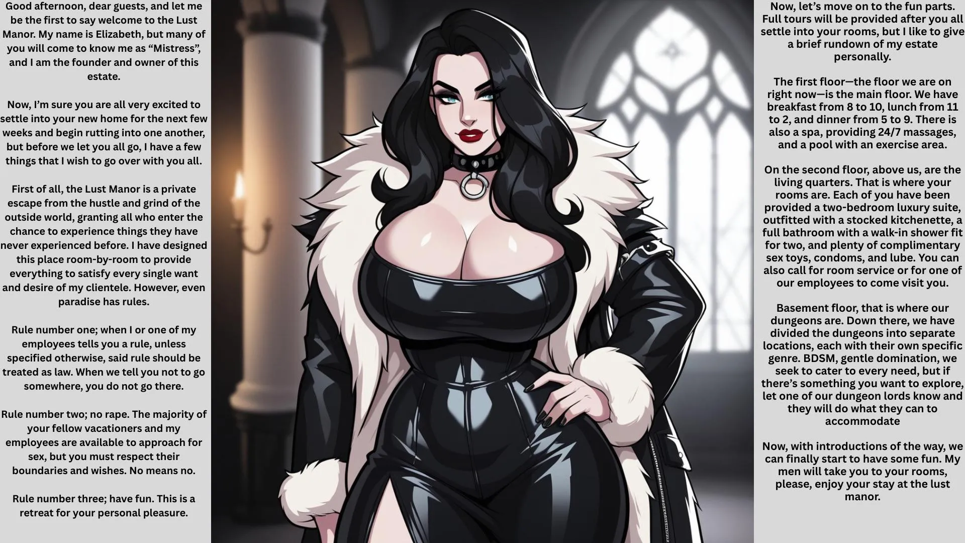 Welcome to the Lust Manor [vacation] [narrative] [no sex but imminent sex] posted by Sir-M-Oxlong