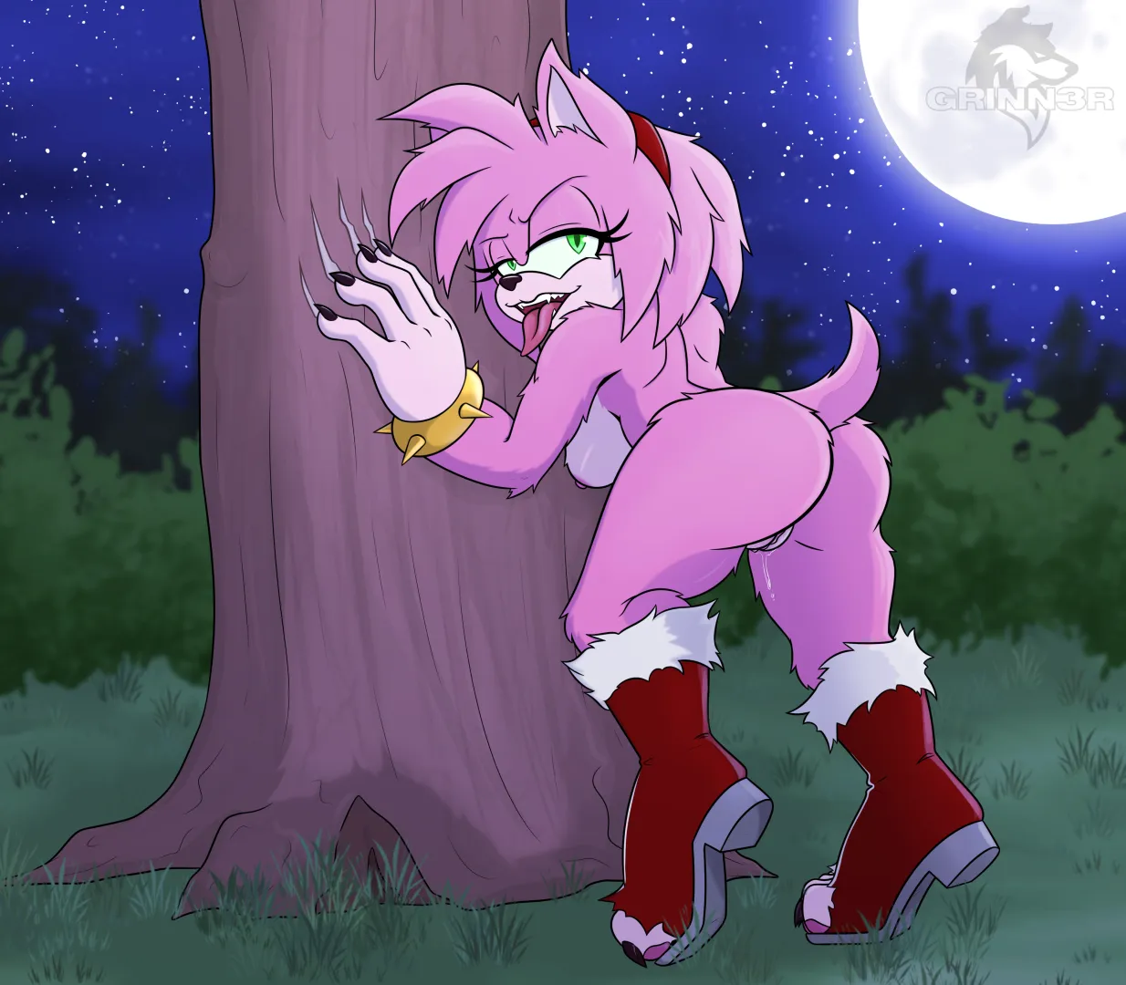 Werehog Moon [Grinn3r] (Amy Rose) posted by GRNN3R