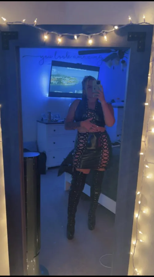 What are you doing if I show up dressed like this and tell you…sit down, shut up and let me use your cock  by TheJones9094