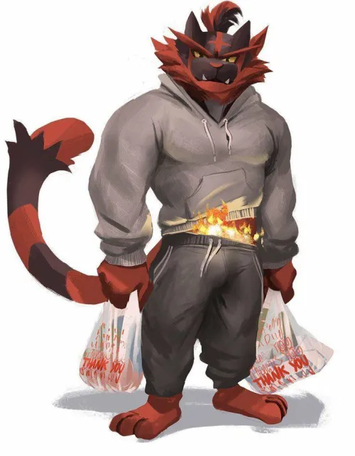 When I choose to shift into the world of anthro Pokemon I didn’t know you couldn’t pick your new body so instead of being a small 22 year old woman I am a 35 year old male incineroar. Who did you become? by Ordinary_Dragonfly_1